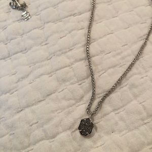 Kendra Scott Silver Drusy Pendant Necklace